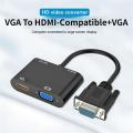 Vga To Hdmi-compatible Adapter VGA Splitter With 3.5mm Audio Converter.