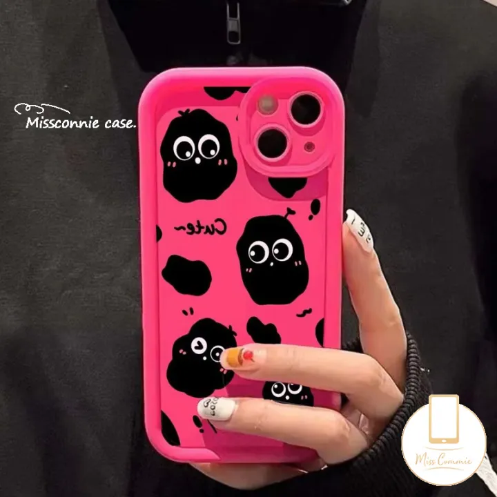 Cartoon%20Cute%20Little%20Black%20Coal%20Ball%20Fashion%20Case%20For%20Redmi%2013C%20Note%2011%208%2010s%2012%2010%209%20Pro%20Redmi%2010A%2012%2012C%209C%20NFC%209T%209%20A1%2010C%209A%20A2%20POCO%20M3%20Funny%20Red%20Face%20Angel%20Eyes%20Shockproof%20Cover%20-%20Image%206