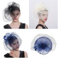 【beauty code store】Fascinators Hat for Women Party Headband Kentucky Wedding Cocktail Flower Mesh Feathers Hair.