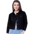 Export quality black denim jacket for women new collection 2024 | low price women denim jacket for winter | Black denim jacket for women.