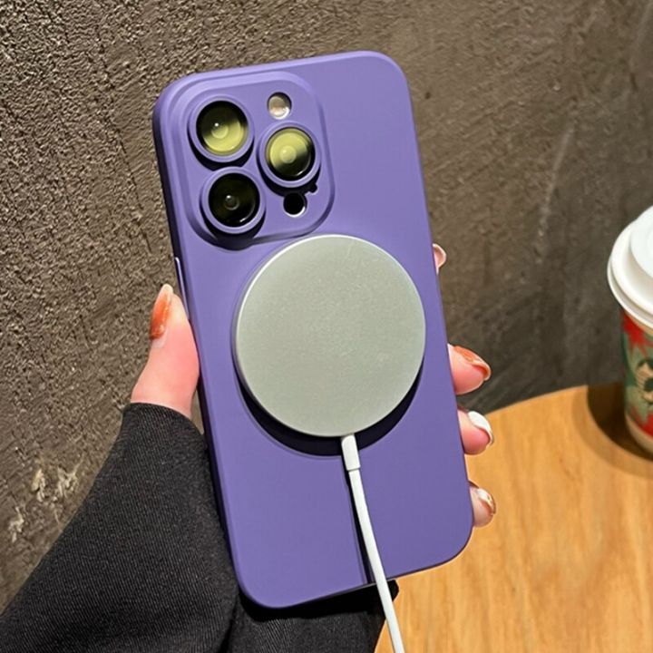 HOCE%20Liquid%20Silicone%20Magnetic%20Phone%20Cases%20for%20iPhone%2014%20Pro%2013%2012%2011%20Pro%20Max%2014%20Plus%20for%20Mag%20Safe%20Case%20Glass%20Lens%20Protection%20Soft%20Cover%20-%20Image%205