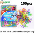 29 mm Multi Colored Plastic Paper Clip-100pcs.