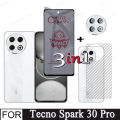 Tecno Spark 30 Pro Ceramic Tempered Glass For Tecno Spark 30 30C GO1 3 in 1 Len Matte Screen Protector and Camera Lens Glass Protector. 