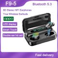 【Ready Stock+FREE Shipping+COD】 OPPO F9 5C Wireless Bluetooth Headphones Tws Waterproof Earbuds Earphones Digital Display Heaset Large Capacity Charging Case. 