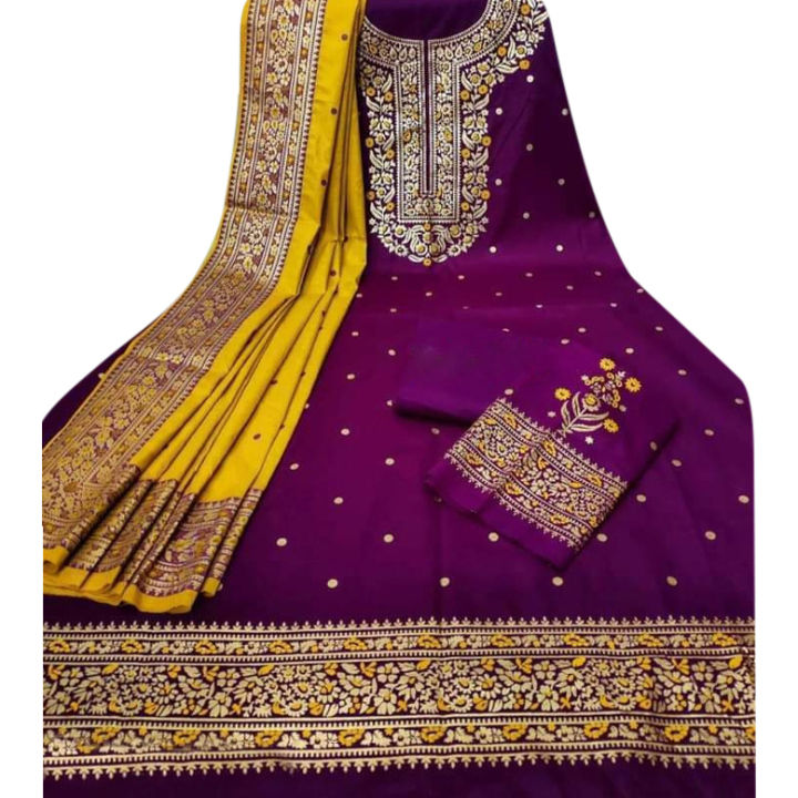 Kashmiri%20Jam%20Color%20Joypuri%20Cotton%20Unstitched%20Afsan%20Pritn%20Exclusive,%20Stylist,%20Fashionable%20Three%20Pics%20For%20Woman.%20-%203%20Pice%20Dress%20-%203%20Pice%20Dress%20-%20Image%202