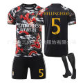 Football form 2425 red and bla dragon pattern ersion children's training adult suit sports team form group bu men's and women's jerse.