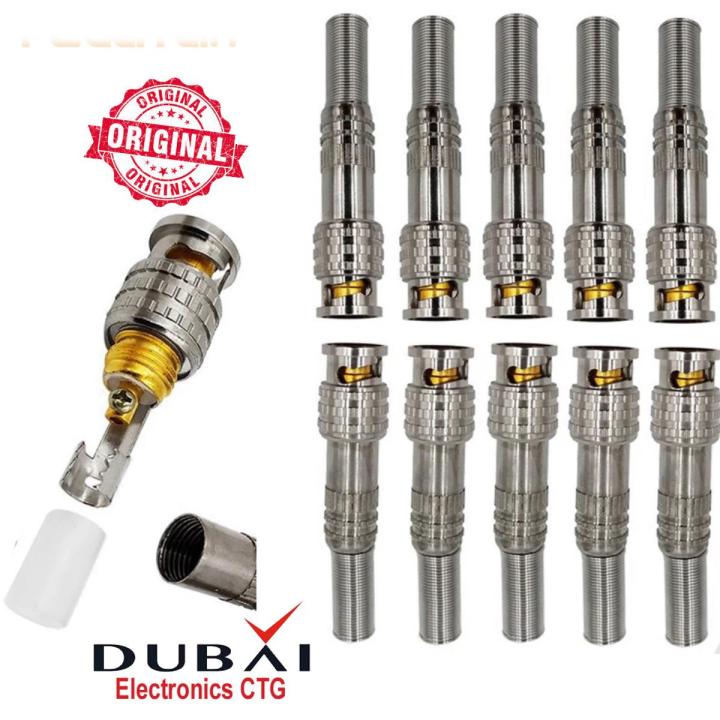 Metal Bnc Connector For Security Cameras, 5 Connecting Packs