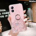 Phone case For Vivo Y18S Back cover Glitter Starry Sky Bling Ring Lanyard Shiny Transparent Holder Stand Girls Soft Cover For VIVO Y18S Cover cases.