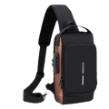 Multifunction Patent Leather Chest Bag ,  Waterproof Men Crossbody Bag Anti-theft Travel Bag Male USB Charging Chest Bag Pack Anti-theft Travel Bag Male USB Charging Chest Bag Pack. 