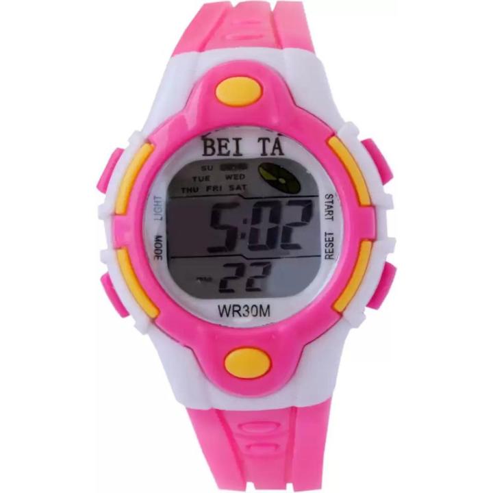 Pink Digit Watch Beita WR 30M New Model Design Pink Digital Watch | Daraz.com.bd