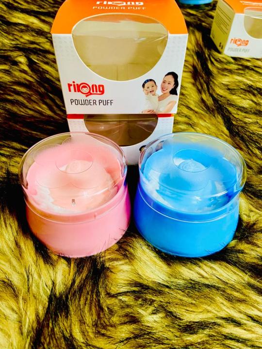 Premium Quality Baby Powder Face Body Soft Puff Box Case container - Multicolor
