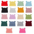 Autumn Winter Baby Hat Comfortable Solid Color Hats Cute Ear Shape Cotton Cap Newborn 0 -1 Infant Bonnet Items. 