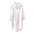 Women's Turn Down Collar Shirt With Pockets Loose Casual Shirts For Women Autumn Blouse. 