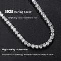 5mm Diamond 3/5/6. Men's 925 Moissanite Tennis Necklace with Certificate Women's Sterling Silver Gold Plated Choker Bracelet.