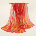 Spring and Autumn New Chiffon Silk Scarf Counter Quality Printing Popular Leaf Silk Scarf Scarf XQ392.