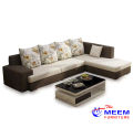 Sofa Set L Shape Offwhite & Chocolate Color.