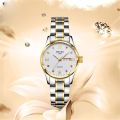 Luxury Rhinestone Decor Quartz Watch Waterproof Calendar Luminous Analog Wristwatch For Daily Life Business Travel Vacation.