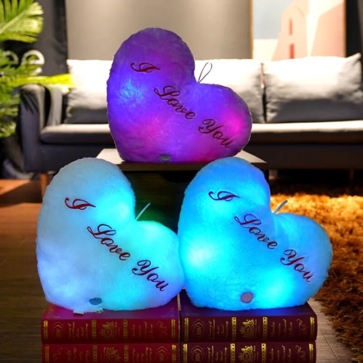 36*30 Toys for Children Plush Light Heart Toy Soft Present Birthday Gift Light LED Stuffed Animals Plush Toy Colorful Glowing