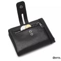 Avro Premium Men's High Quality Leather Wallet For Men Zipper Pocket With Button Black Wallet For Men 100% Cow Leather Money Bag For Men Exclusive Stylish. 