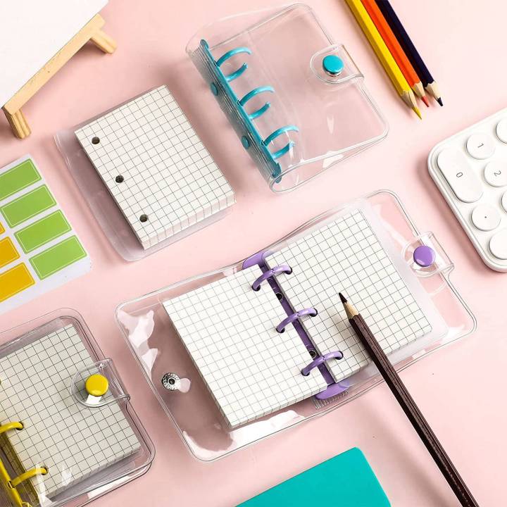 5%20Pack%20Mini%20Transparent%203%20Ring%20Binder%20Covers%20with%20Binder%20Inner%20Papers%20Storage%20Bags%20Label%20Sticker%20Binder%20Pockets%20-%20Image%205