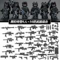 A full set of compatible Lego brick figures, Black Panthers, SWAT Special Forces, and cheap children's puzzle building toys.