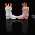 Qiunery Cowboy Boot Match Holder Ceramic Cowgirl Boot Decor Bathroom Match Holder Western Cowboy Boot Design Matches Jar Home Decoration For Bathroom Bedroom Fireplace Kitchen.