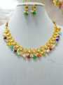 Exclusive degain white pearl colourful necklace with earring for women. 
