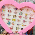 10Pcs Cute Cartoon Kids Rings Kawaii Korean Children Girls Enamel Flower Crown Finger Ring Child Jewelry. 