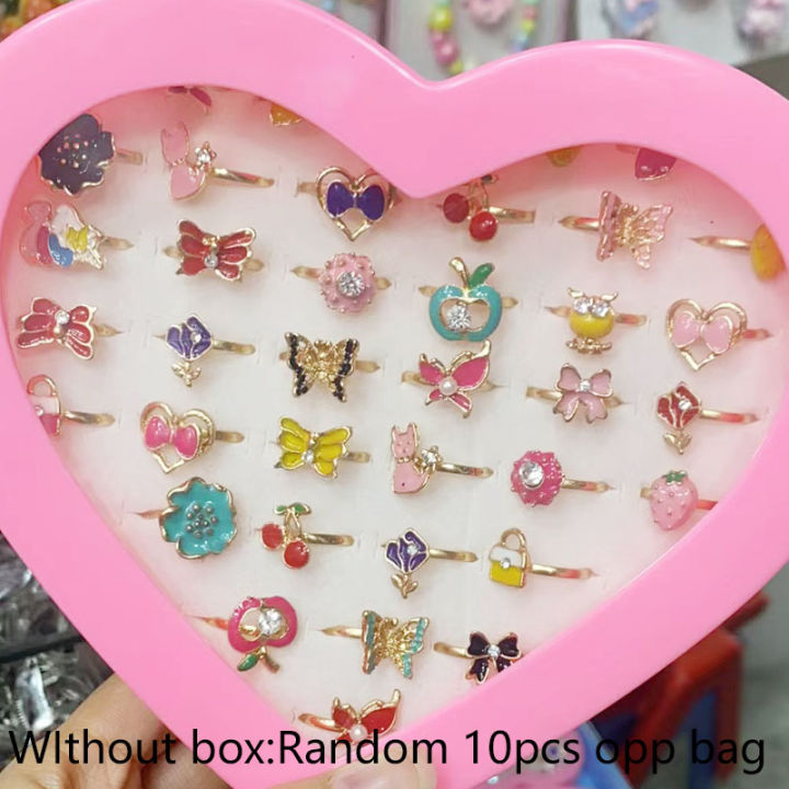 10Pcs%20Cute%20Cartoon%20Kids%20Rings%20Kawaii%20Korean%20Children%20Girls%20Enamel%20Flower%20Crown%20Finger%20Ring%20Child%20Jewelry%20-%20Image%206