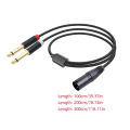 3-Pin XLR Female to Dual 6.35mm Mono Audio Cable TS 1/4 Jack Stereo Aux Cord 6.35 mm Plug to XLR Male Y Splitter Wire Adapter. 