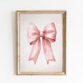 Beautiful Pink Bow Girl Heart Love Girl's Room Home Decoration Fashion Posters and Prints Canvas Painting Wall Art Picture Gifts. 