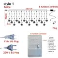 3.2M Christmas Snowflakes LED String Lights Flashing Fairy Curtain Lights Waterproof For Holiday Party Wedding Xmas Decoration. 