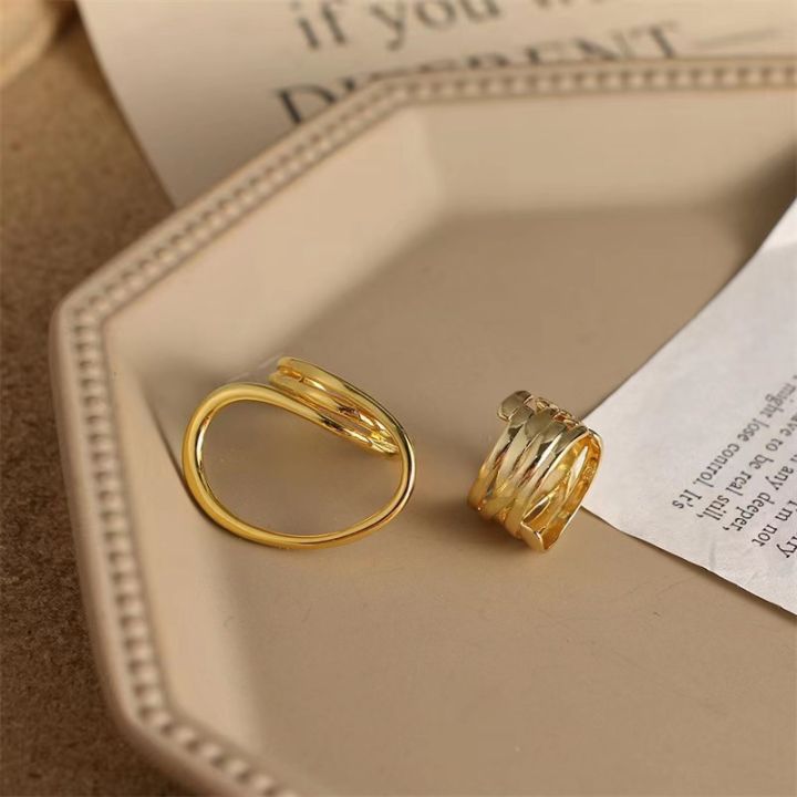 Enacolor%202Pcs/Set%20Simple%20Alloy%20Metal%20Geometric%20Opening%20Ring%20Adjustable%20Accessories%20Female%20-%20Image%203