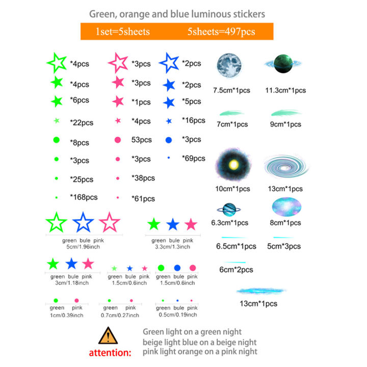 497%20Pcs/Set%20Luminous%20Stars%20Dots%20Planet%20Wall%20Sticker%20For%20Baby%20Kids%20Room%20Bedroom%20Home%20Decoration%20Mural%20Glow%20In%20The%20Dark%20Decals%20-%20Image%202