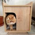 Modern Cat House Nightstand, Wooden Pet House, Cat Bed, Cat Crate, Cat Kennel, Wood Cat House, Pet House, Pet Furniture, Cat Furniture. 