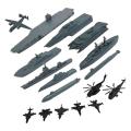 【Exclusive】 17pcs Naval Ship Play Set Helicopter Model Kits Model Battleship For Children Boys Girls Kids. 