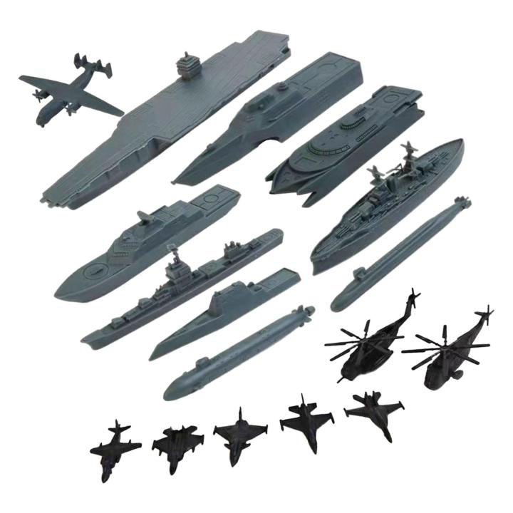 【Exclusive】 17pcs Naval Ship Play Set Helicopter Model Kits Model Battleship For Children Boys Girls Kids