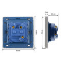 DE/EU/RU Standard Power Plug Socket Wall Electrical Outlet Wall Socket Grounding 16A 250V White Plastic Frame. 