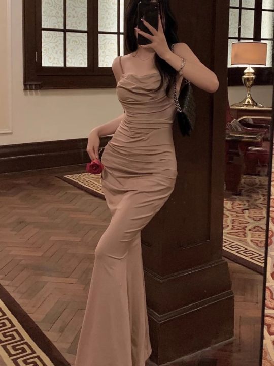 Women%20Elegant%20Bodycon%20Mermaid%20Dress%20Summer%20New%20Fashion%20Strap%20Evening%20Party%20Runway%20Robe%20Korean%20Female%20Solid%20Long%20Vestidos%20-%20Image%203