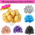 Latex Metallic Balloons – Pack of 25 for Anniversary, Birthday, Baby Shower, Valentine's Day Party, Home, Restaurants, and Showroom Decoration.