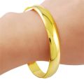 24K Real Gold Bracelet Glossy Simple Gold Plating Bracelet Gold for Women's Wedding Jewelry Gifts. 