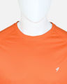 Quick Dry Short Sleeve Moisture Wicking Round Neck Workout T-Shirt for Men - Ideal for Running, Cycling, Gym and Sports - Orange. 