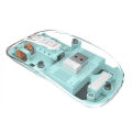 Transparent Magnetic Crystal Wireless Mouse Removable Cover Dual Bluetooth Mouse 3 Modes Connect 2.4G Wireless Mouse fit for iOS/Android/Windows.