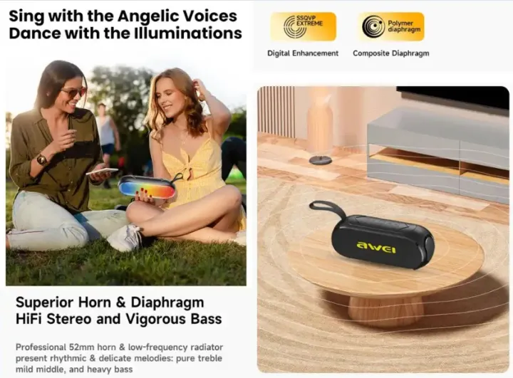 Awei%20KA2%20Portable%20Outdoor%20Speaker%20TWS%2010W%20Bluetooth%205.3%20RGB%20Light%20Support%20FM/USB/AUX/TF%20Card%203D%20Surround%20Sound%20-%20Image%202