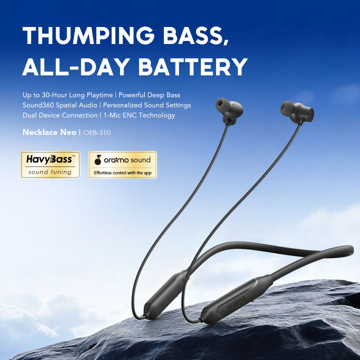 Oraimo Necklace Neo Wireless Neckband (OEB-310) - GRAVITY BLACK