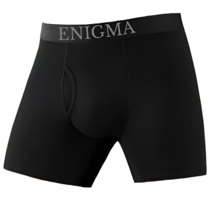Enigma%20Premium%20Men's%20Underwear/Short%20Leg%20Boxer%20Brief/With%20Front%20Fly%20Opening%20-%20Black%20-%20Comfortable%20Fit%20-%20Image%202