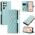 Checkered Leather Wallet Case For Samsung Galaxy S24 S23 S22 S21 S20 FE S10 Note 20 Ultra 10 Plus 9 8 Lanyard Flip Phone Cover. 