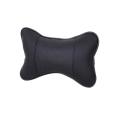 Pvc Leather Car Neck Pillow, Headrest Pillow (2 Piece) - Black. 