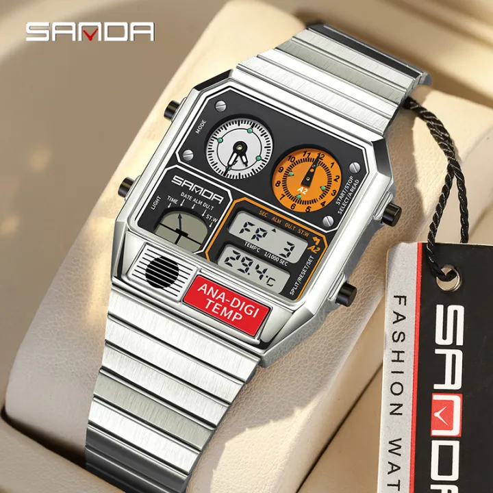 Sanda%20Retro%20Trendy%20Punk%20Dual%20Display%20Luminous%20Waterproof%20Electronic%20Quartz%20Men's%20Watch%20SD3192-3%20-%20Image%202