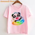 Rainbow Babybus Panda Graphic Print Tshirt Girls/Boys Kids Clothes Summer Short Sleeve T Shirt Harajuku Kawaii Children Clothing. 